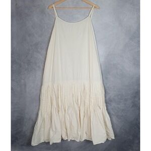 Krista Larson Dress Womens One Size White Cotton Micro Pleated Tie Back Slip
